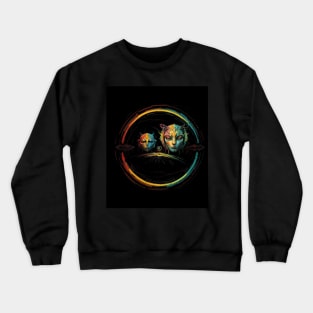 Black Artificial Face Crewneck Sweatshirt